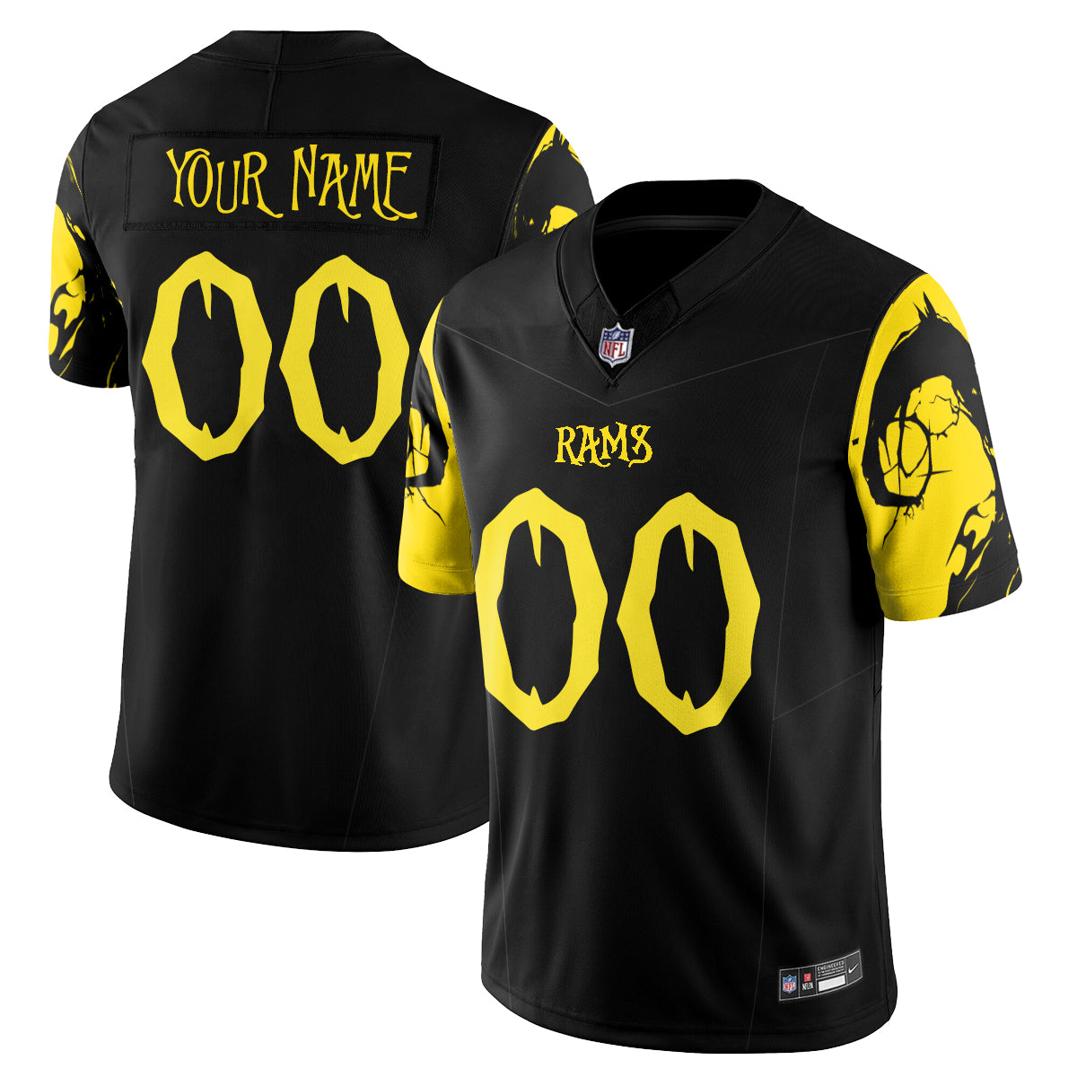 Los Angeles Rams x Nightmare Edition Custom Vapor Jersey - Stitched