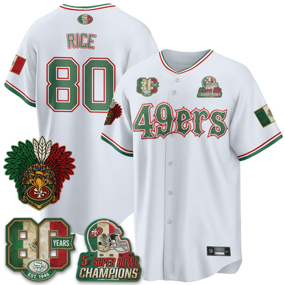 San Francisco 49ers Mexico Edition Baseball Vapor Jersey - Stitched