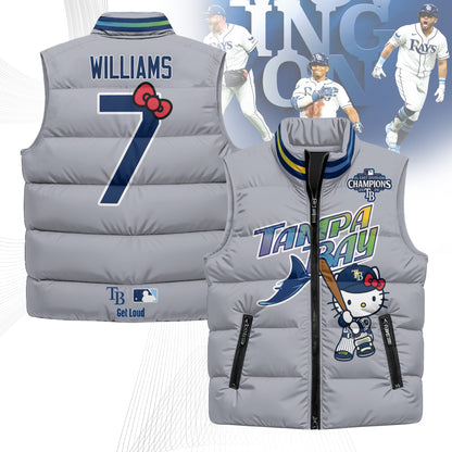 TB x Meow KT 2026 AL East Champs Puffer Vest - Printed