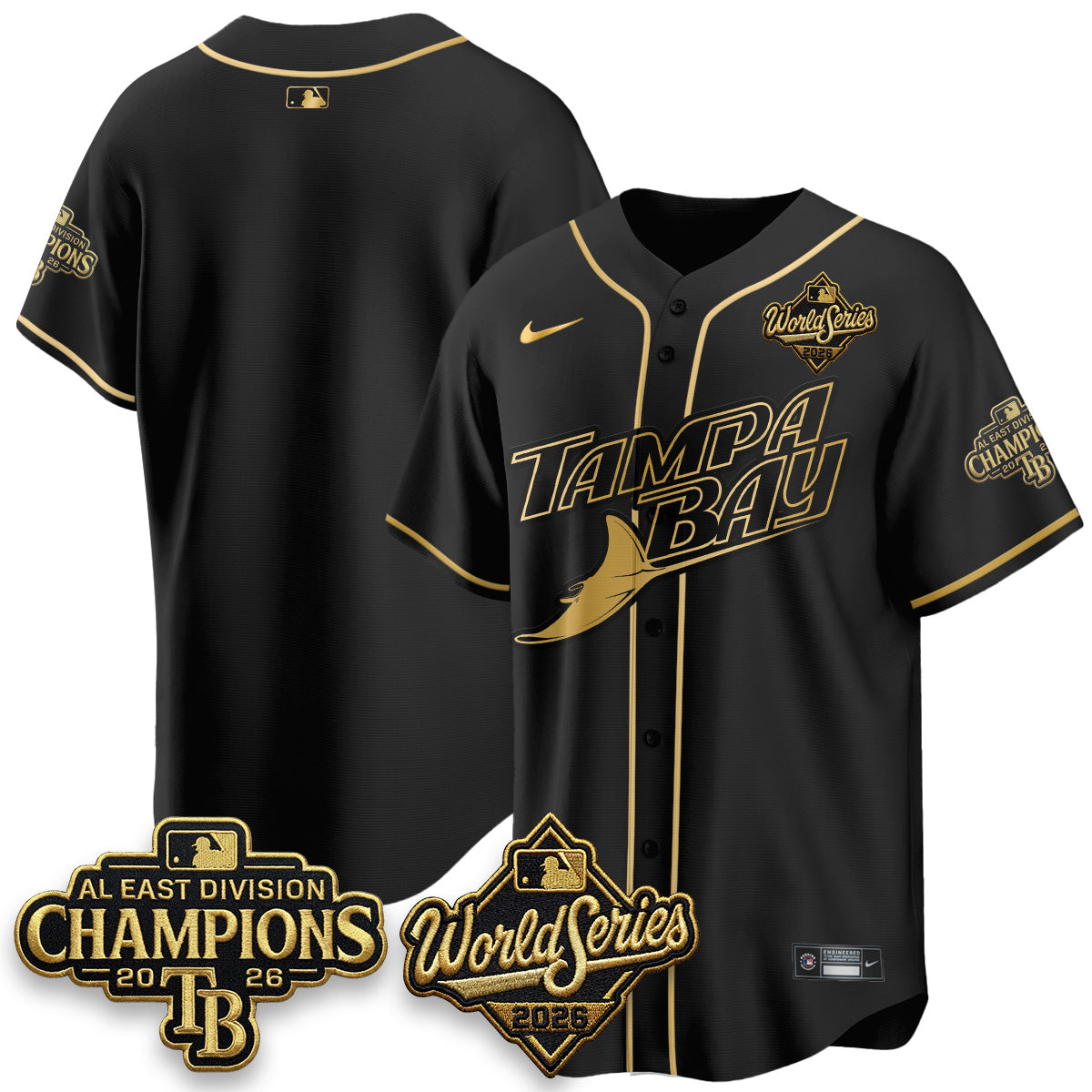 TB 2026 AL Champions Gold Edition Vapor Jersey - Stitched