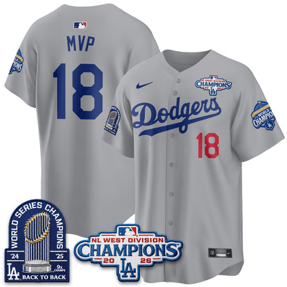 Los Angeles Dodgers 2026 NL West Champs Vapor Jersey- Stitched
