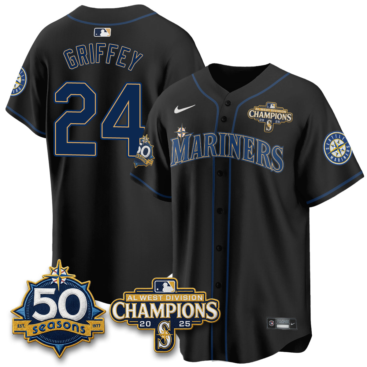 SEA 50th Anniversary Black Out Style Vapor Premier Limited Jersey - All Stitched