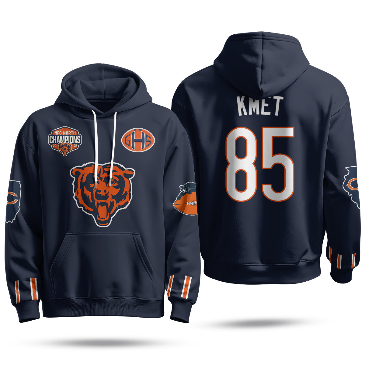 Chicago Bears 2026 Rivalries Fleece Hoodie - Printed