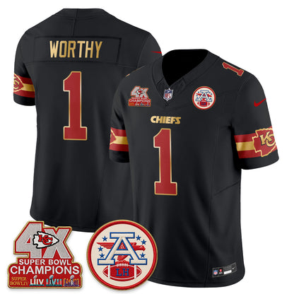 KC 4X Champs Gold Edition Vapor Jersey - Stitched