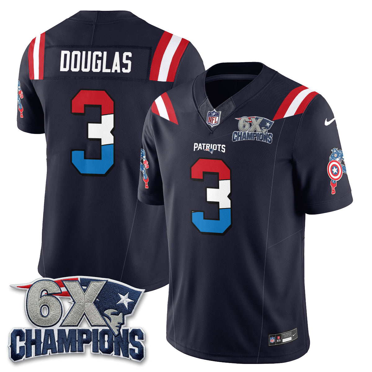 New England Patriots x Vibranium Shield Edition Vapor Jersey V2 - Stitched