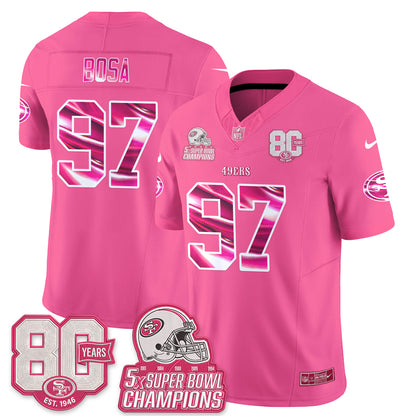 San Francisco 49ers Pink Edition Vapor Jersey - Stitched