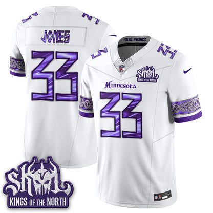 MIN Fangear Edition Warrior Skol Patch Vikings Font Vapor Jersey - Stitched