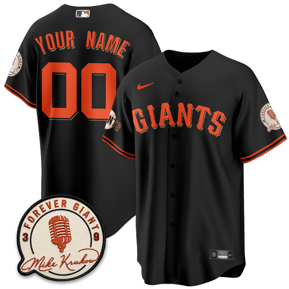 San Francisco Giants Mike Krukow Vapor Custom Jersey - Stitched