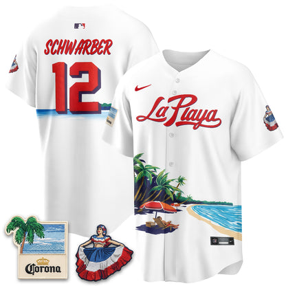Philadelphia Phillies Beach Connect "La Playa" Edition Vapor Jersey- Patch Stitched