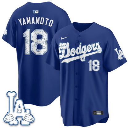 Los Angeles Dodgers x KAWS Edition Vapor Jersey V2- Stitched