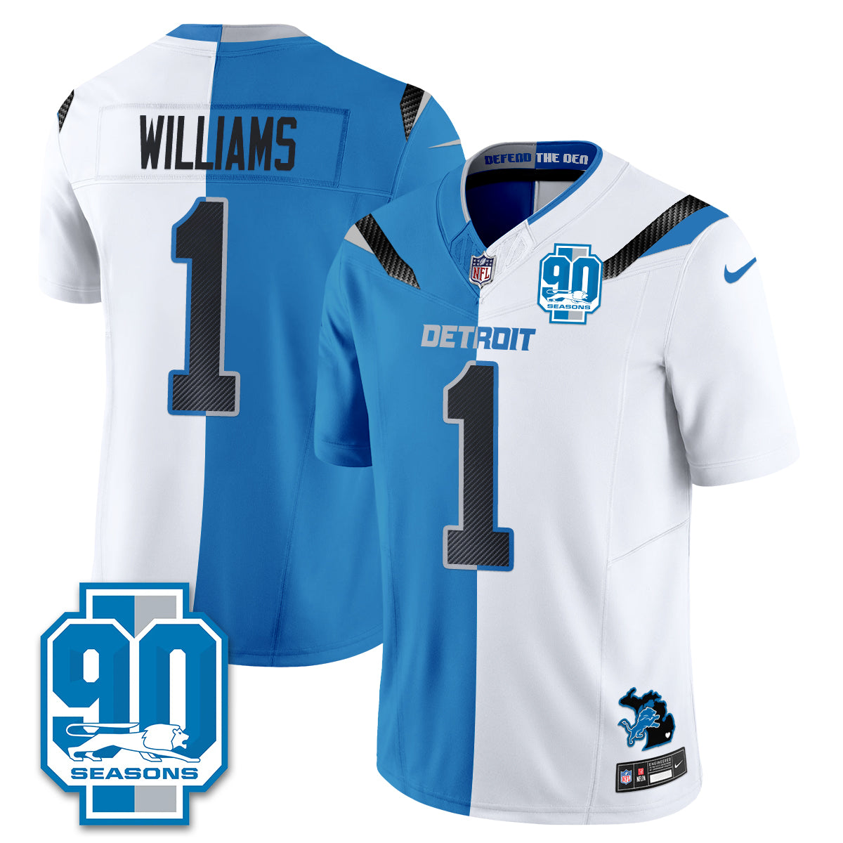 DET Rivalries Split Edition Vapor Jersey - Stitched