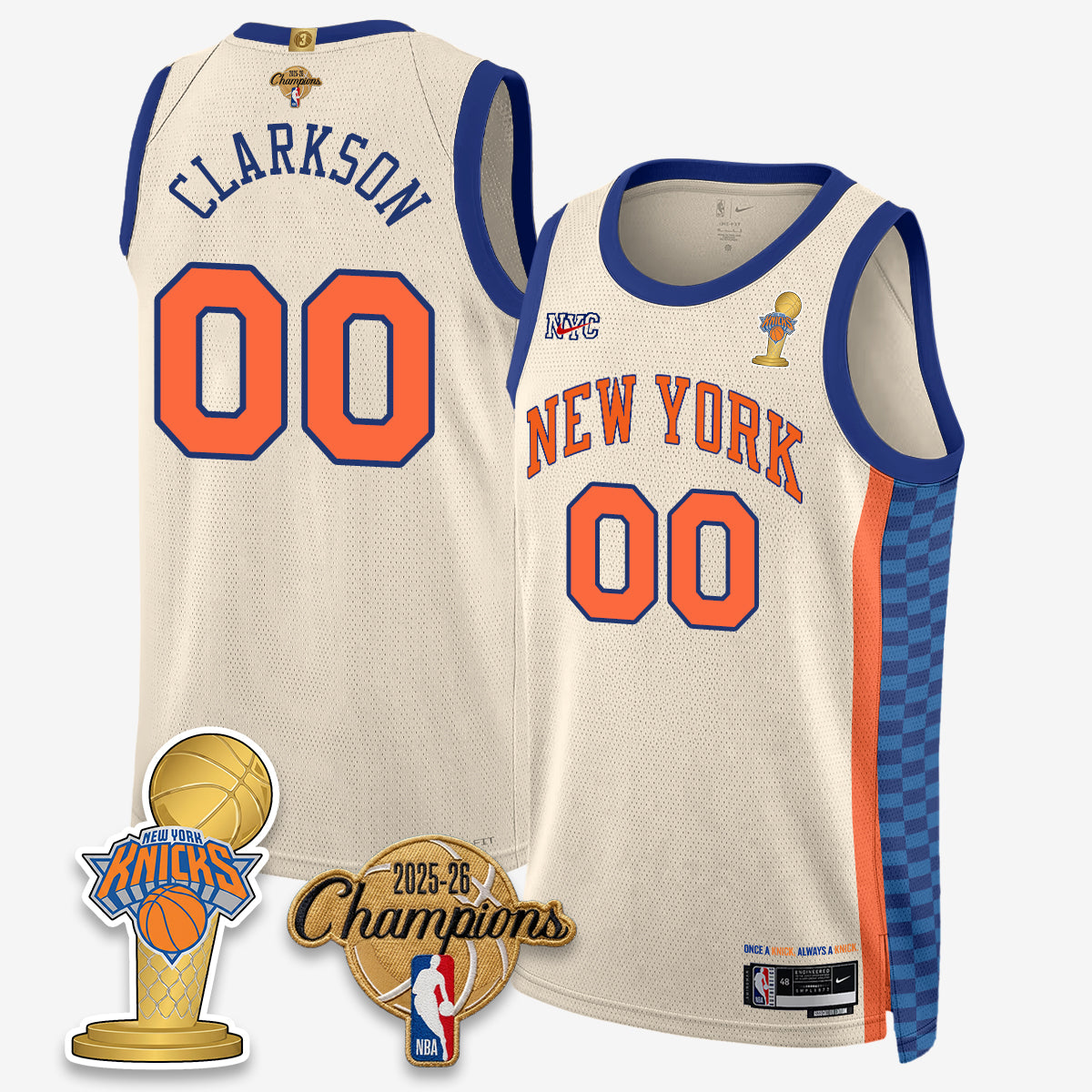 NYK 2026 NBA Champions Gold Edition Vapor Jersey - Stitched n3
