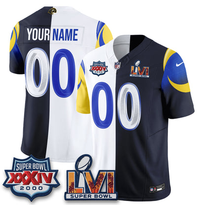 LAR Rivalries Split Vapor Custom Jersey - Stitched