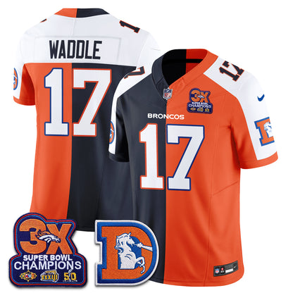 Denver Broncos Throwback Split Vapor Jersey - Stitched