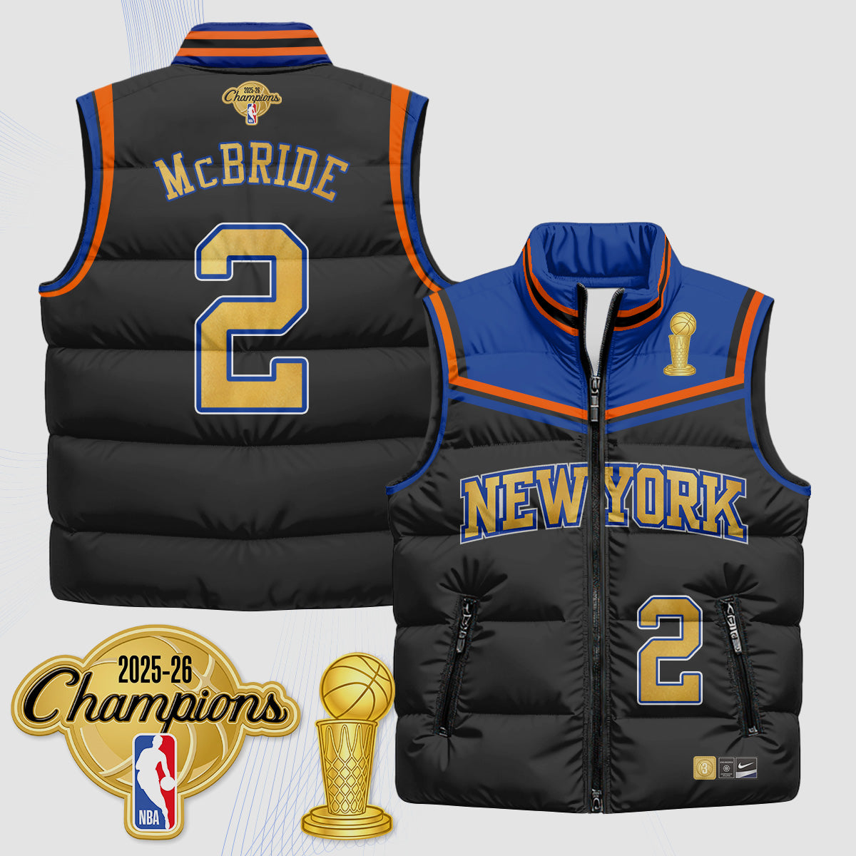 NYK Champions Night Puffer Vest - Printed