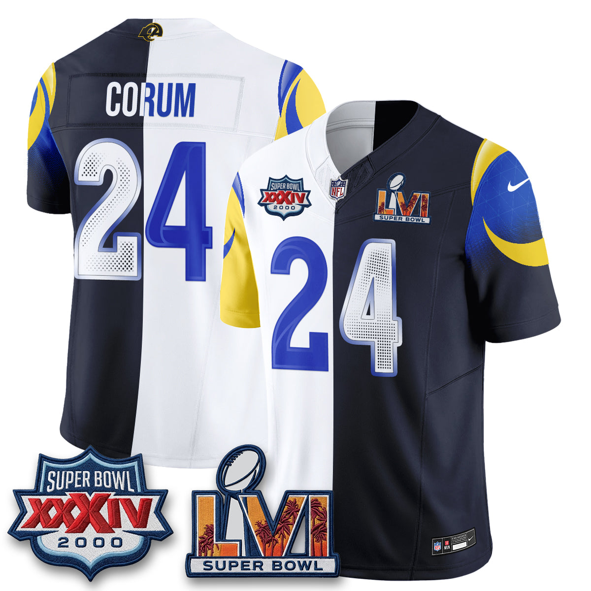 LAR Rivalries Split Vapor Jersey - Stitched