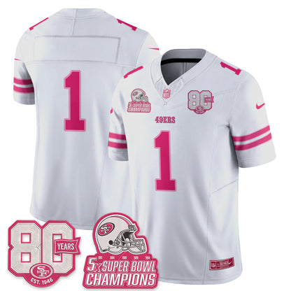 San Francisco 49ers Pink Edition Vapor Jersey - Stitched