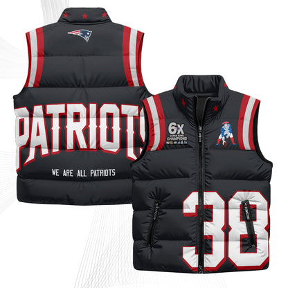 New England Patriots Rivalries Puffer Vest - Printed