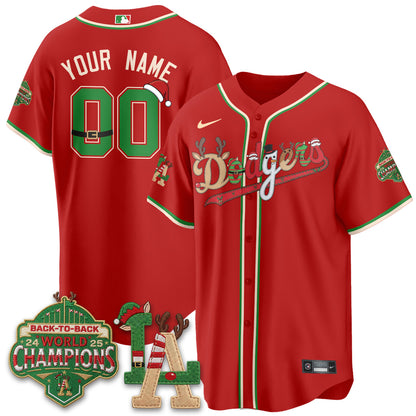 Los Angeles Dodgers 2026 Christmas Edition Vapor Custom Jersey- Stitched