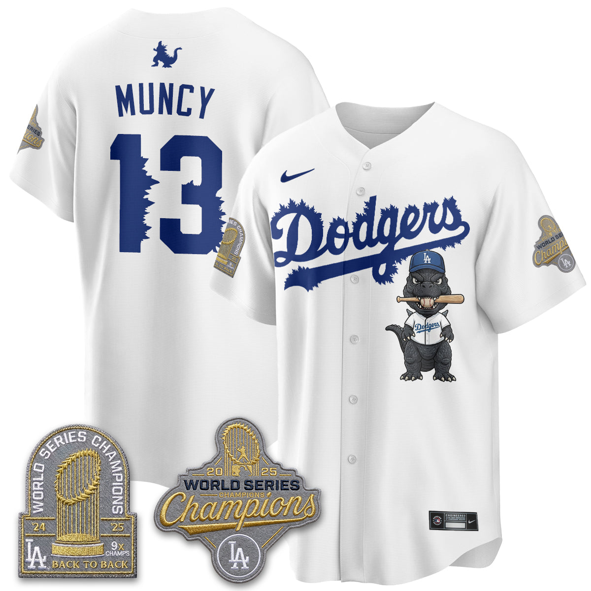 Los Angeles Dodgers x Godzilla Vapor Jersey- Stitched
