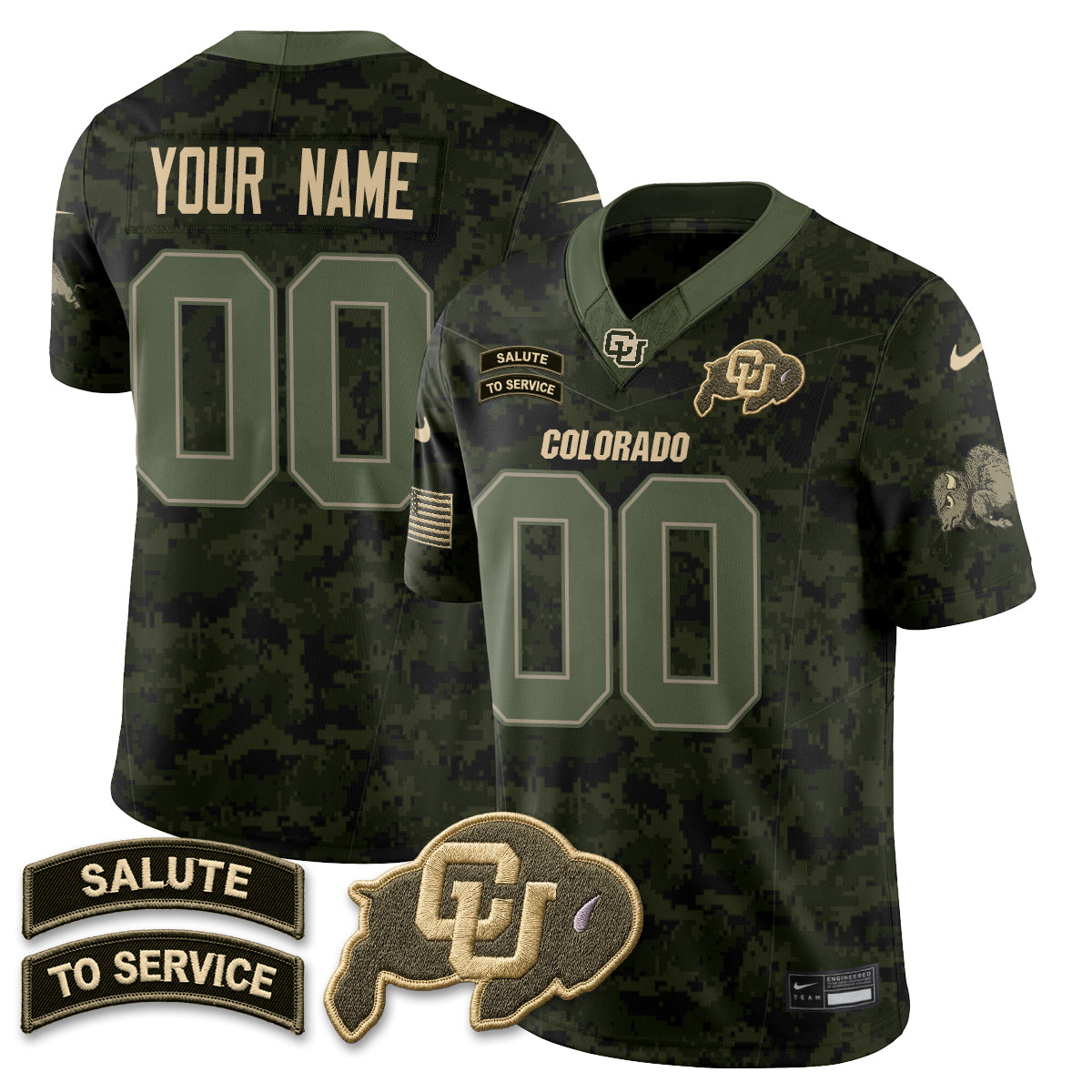 CU 2026 Salute to Service Vapor Custom Jersey - Stitched