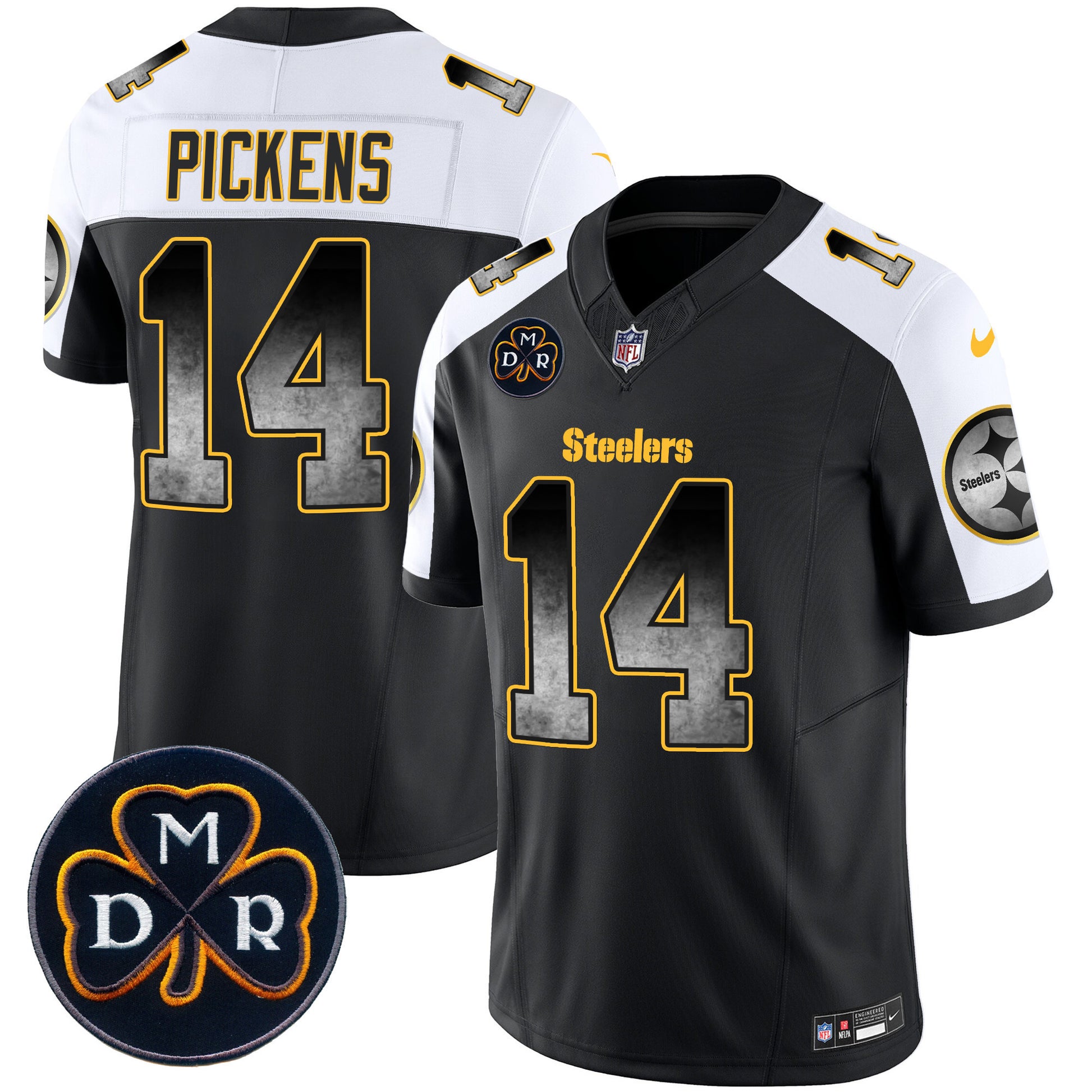 Men's Steelers DMR Patch Arch Smoke Vapor Limited Jersey - All Stitched