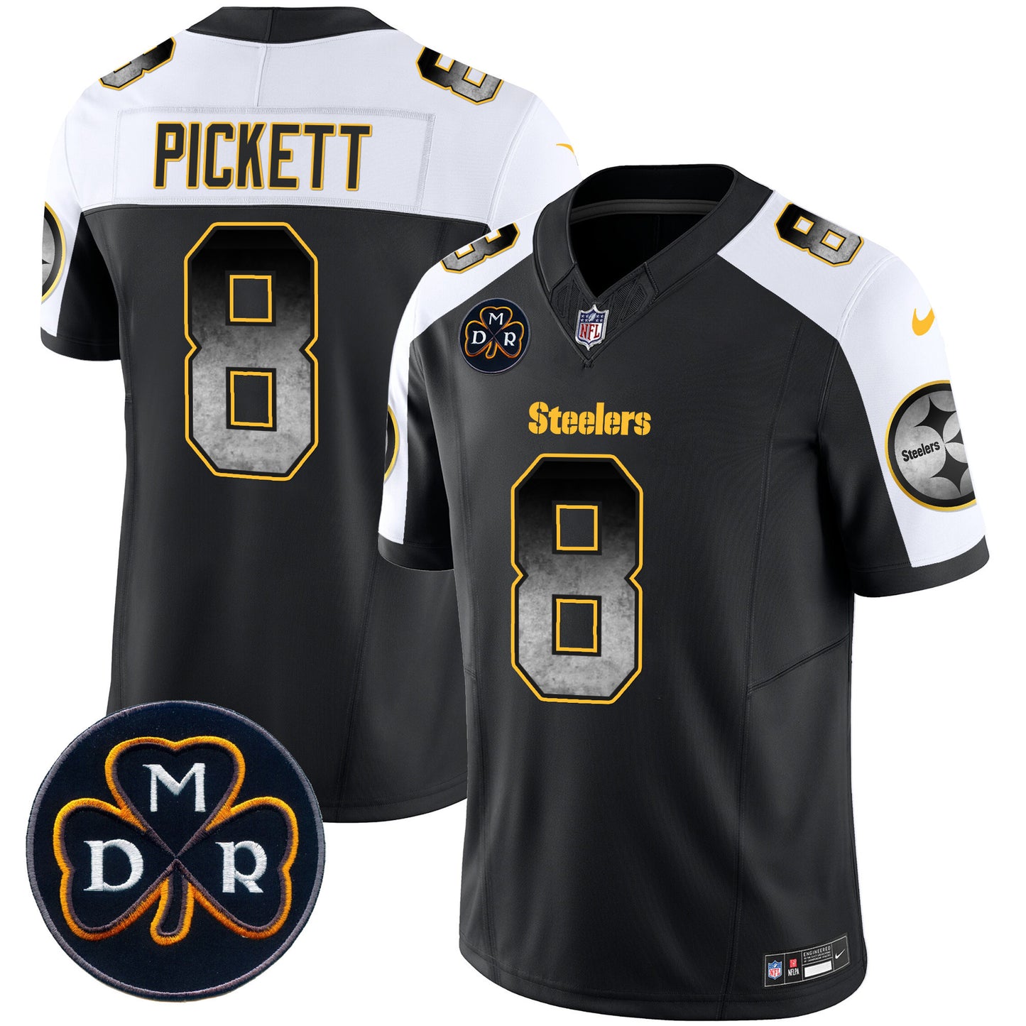 Men's Steelers DMR Patch Arch Smoke Vapor Limited Jersey - All Stitched