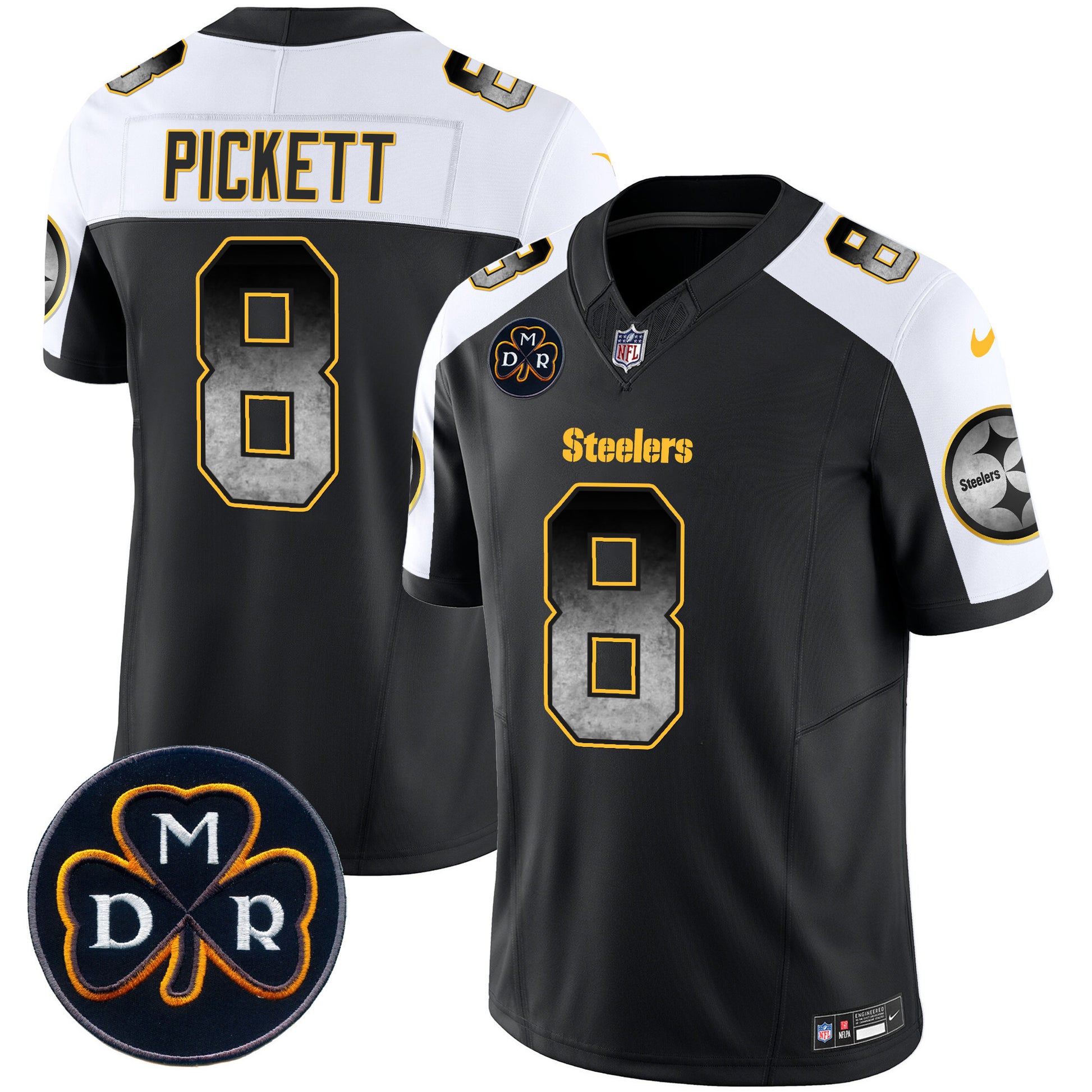 Men's Steelers DMR Patch Arch Smoke Vapor Limited Jersey - All Stitched