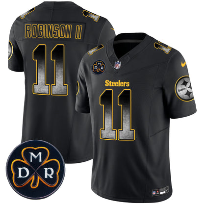 Men's Steelers DMR Patch Arch Smoke Vapor Limited Jersey - All Stitched