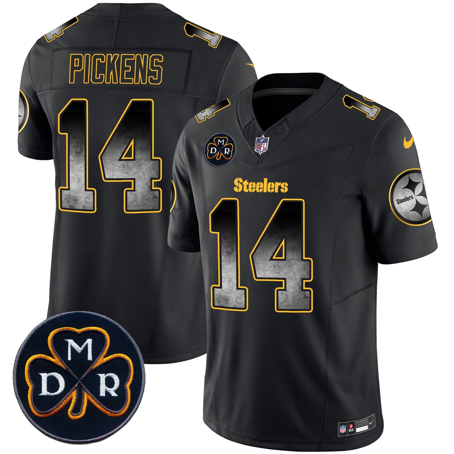 Men's Steelers DMR Patch Arch Smoke Vapor Limited Jersey - All Stitched
