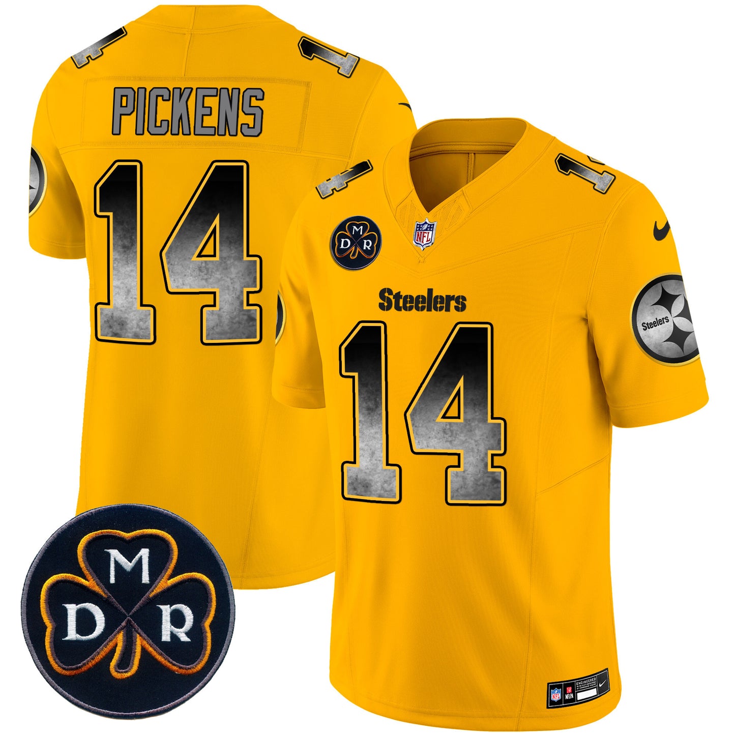 Men's Steelers DMR Patch Arch Smoke Vapor Limited Jersey - All Stitched