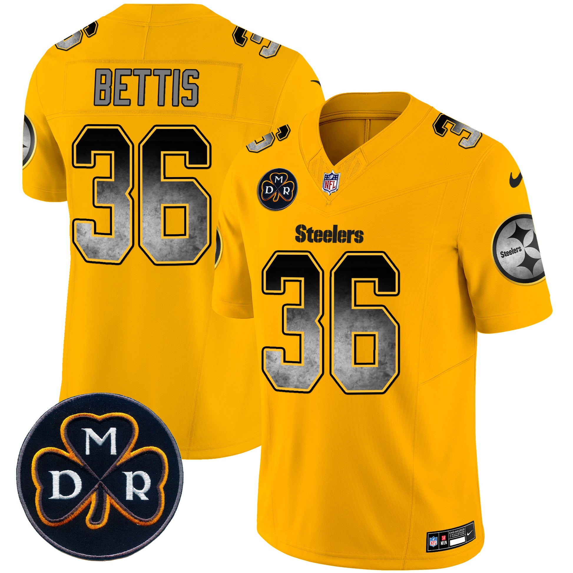 Men's Steelers DMR Patch Arch Smoke Vapor Limited Jersey - All Stitched