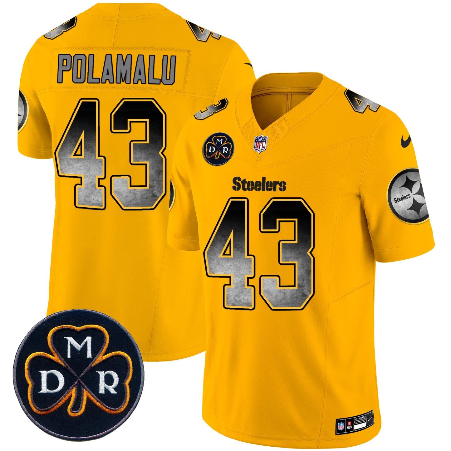 Men's Steelers DMR Patch Arch Smoke Vapor Limited Jersey - All Stitched