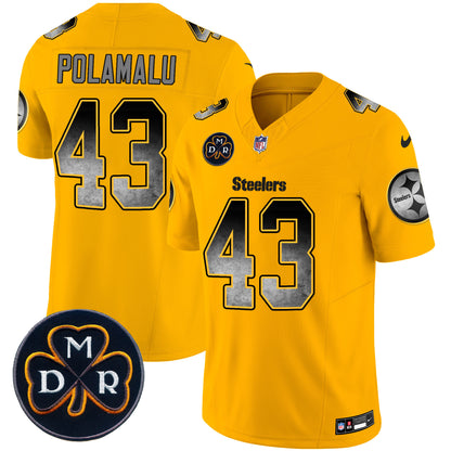 Men's Steelers DMR Patch Arch Smoke Vapor Limited Jersey - All Stitched