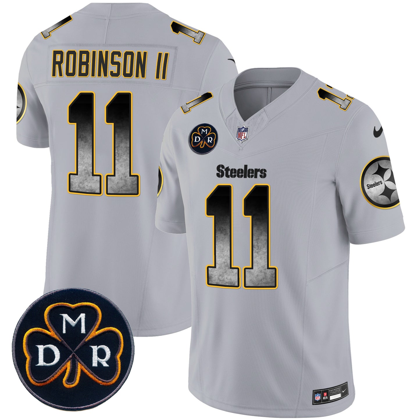 Men's Steelers DMR Patch Arch Smoke Vapor Limited Jersey - All Stitched
