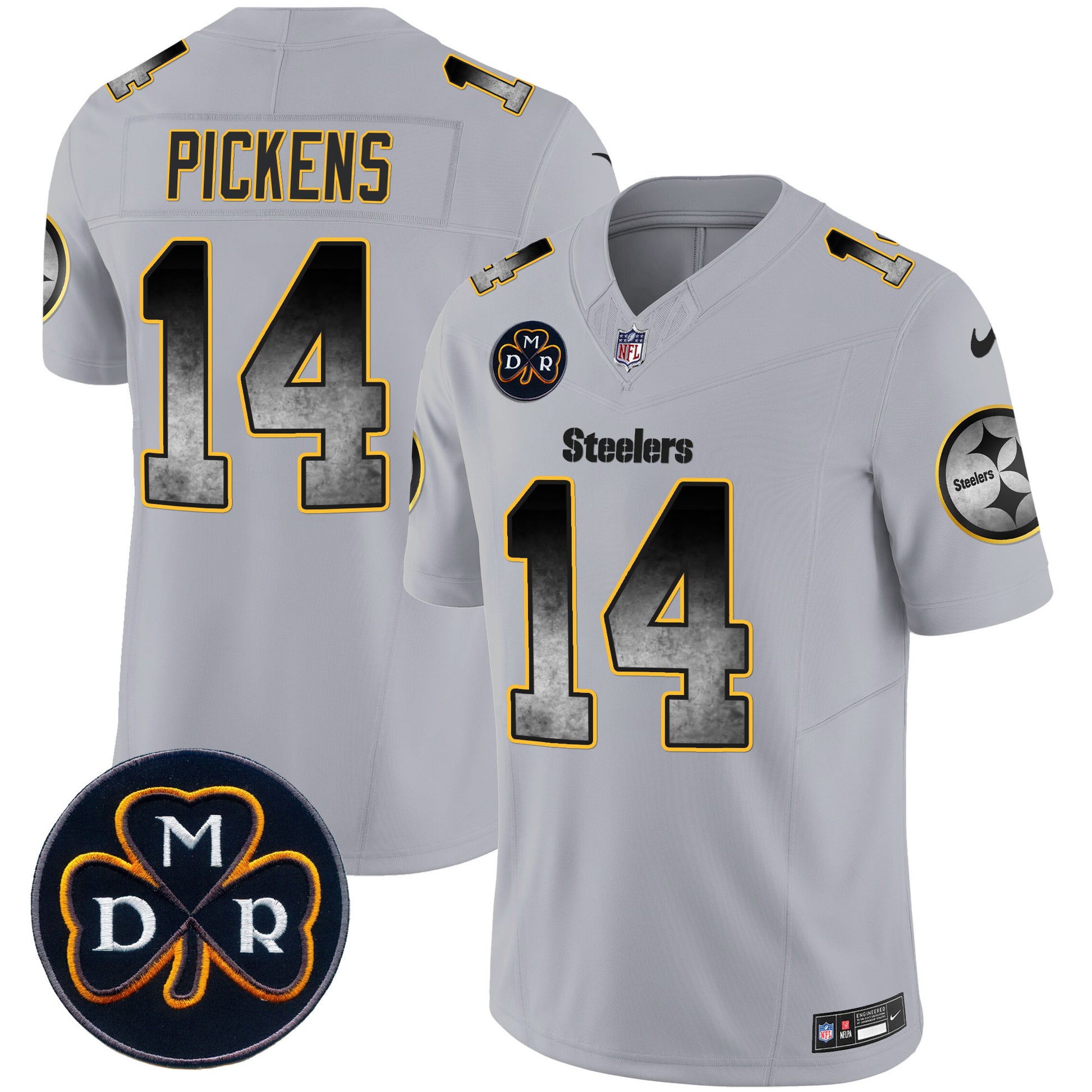 Men's Steelers DMR Patch Arch Smoke Vapor Limited Jersey - All Stitched