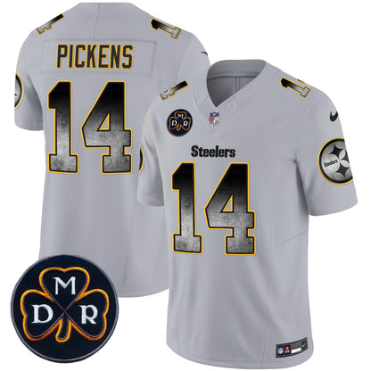 Men's Steelers DMR Patch Arch Smoke Vapor Limited Jersey - All Stitched