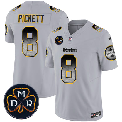 Men's Steelers DMR Patch Arch Smoke Vapor Limited Jersey - All Stitched