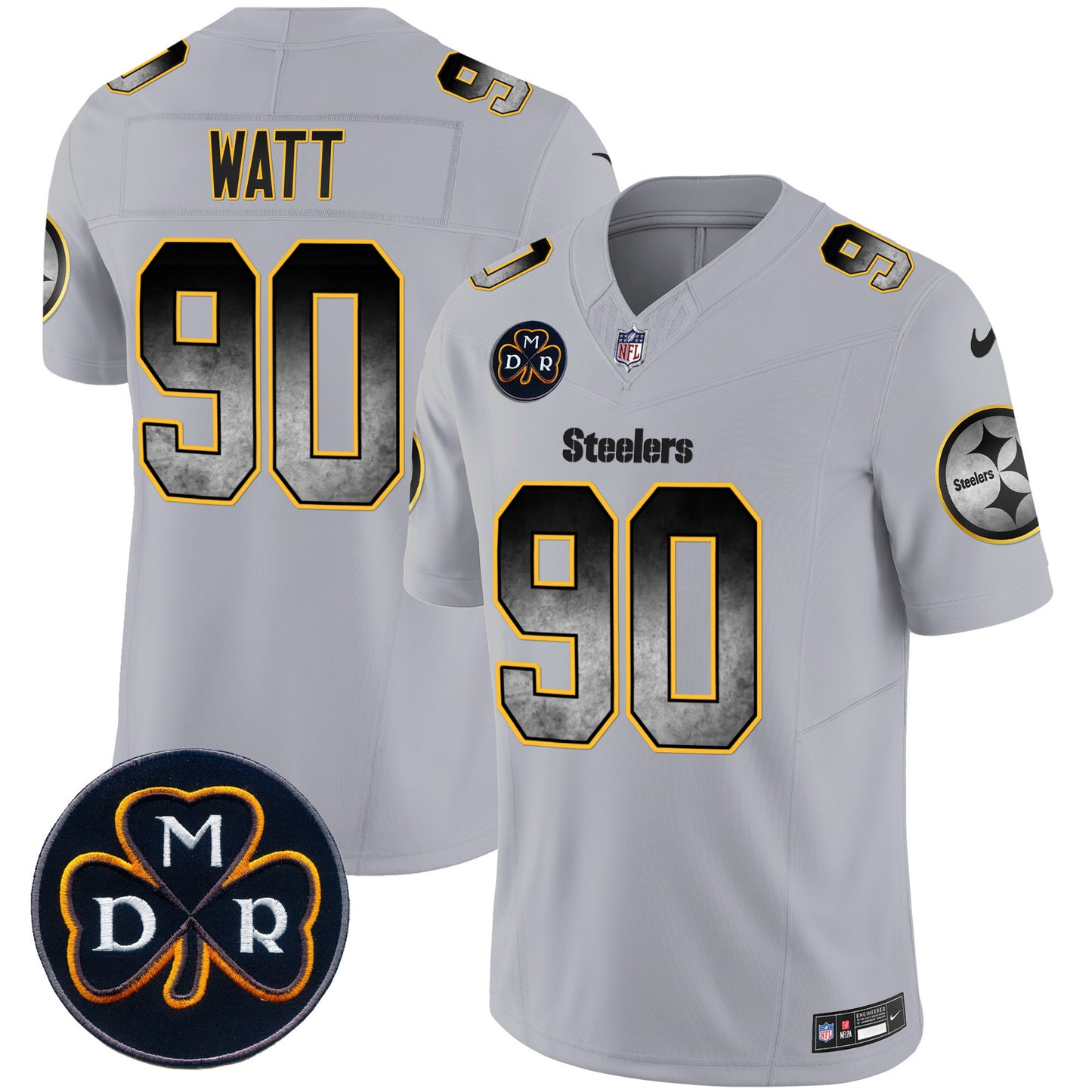 Men's Steelers DMR Patch Arch Smoke Vapor Limited Jersey - All Stitched