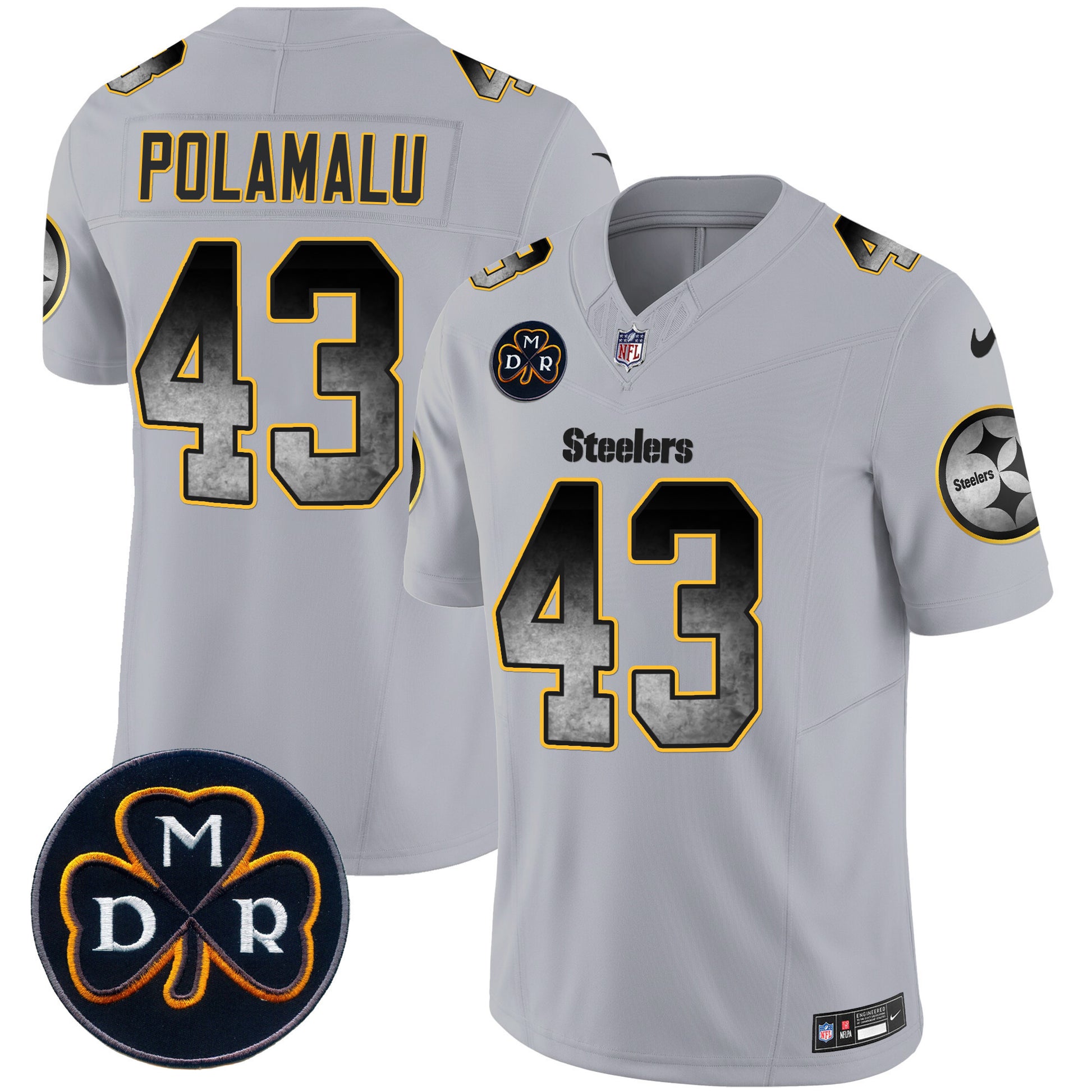 Men's Steelers DMR Patch Arch Smoke Vapor Limited Jersey - All Stitched