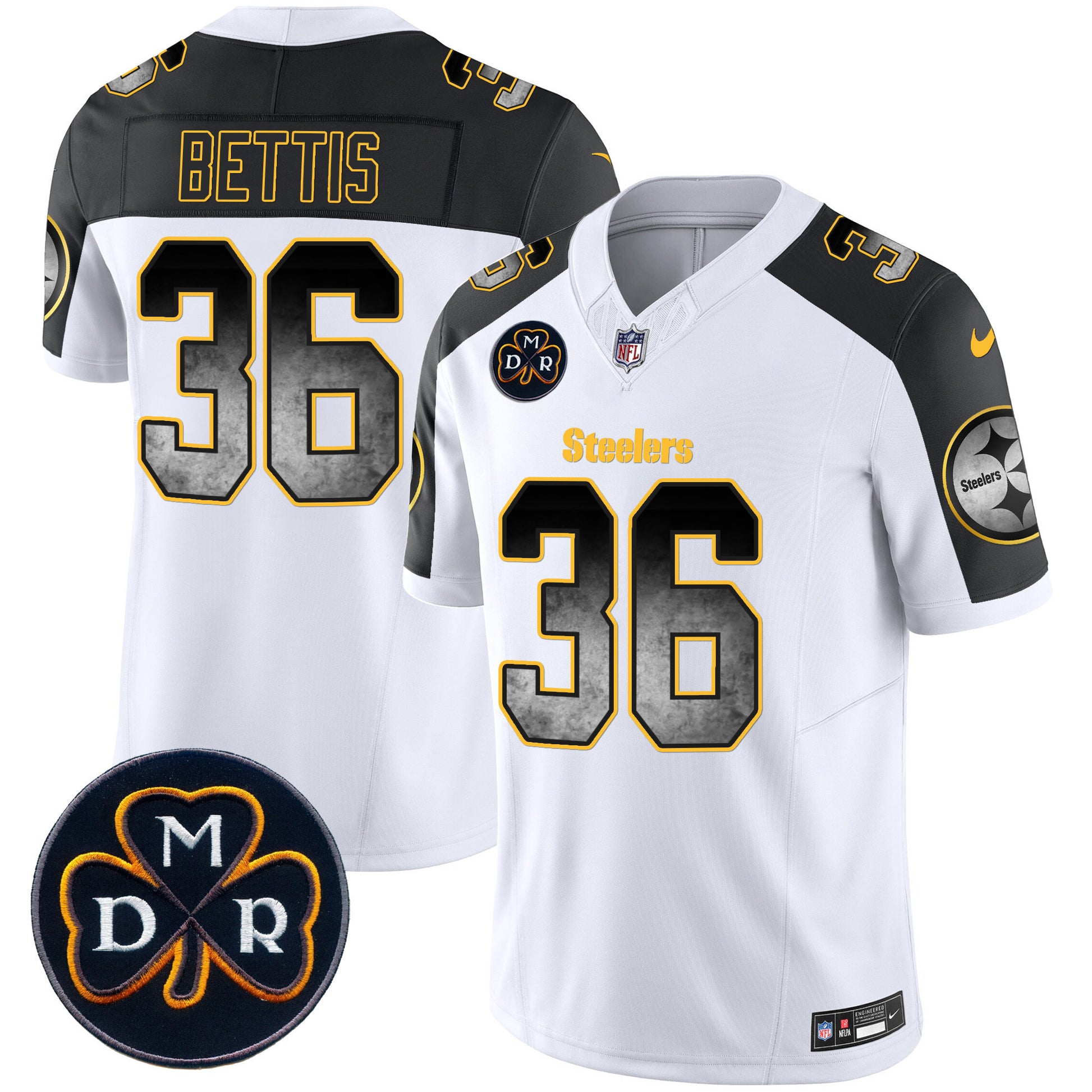Men's Steelers DMR Patch Arch Smoke Vapor Limited Jersey - All Stitched