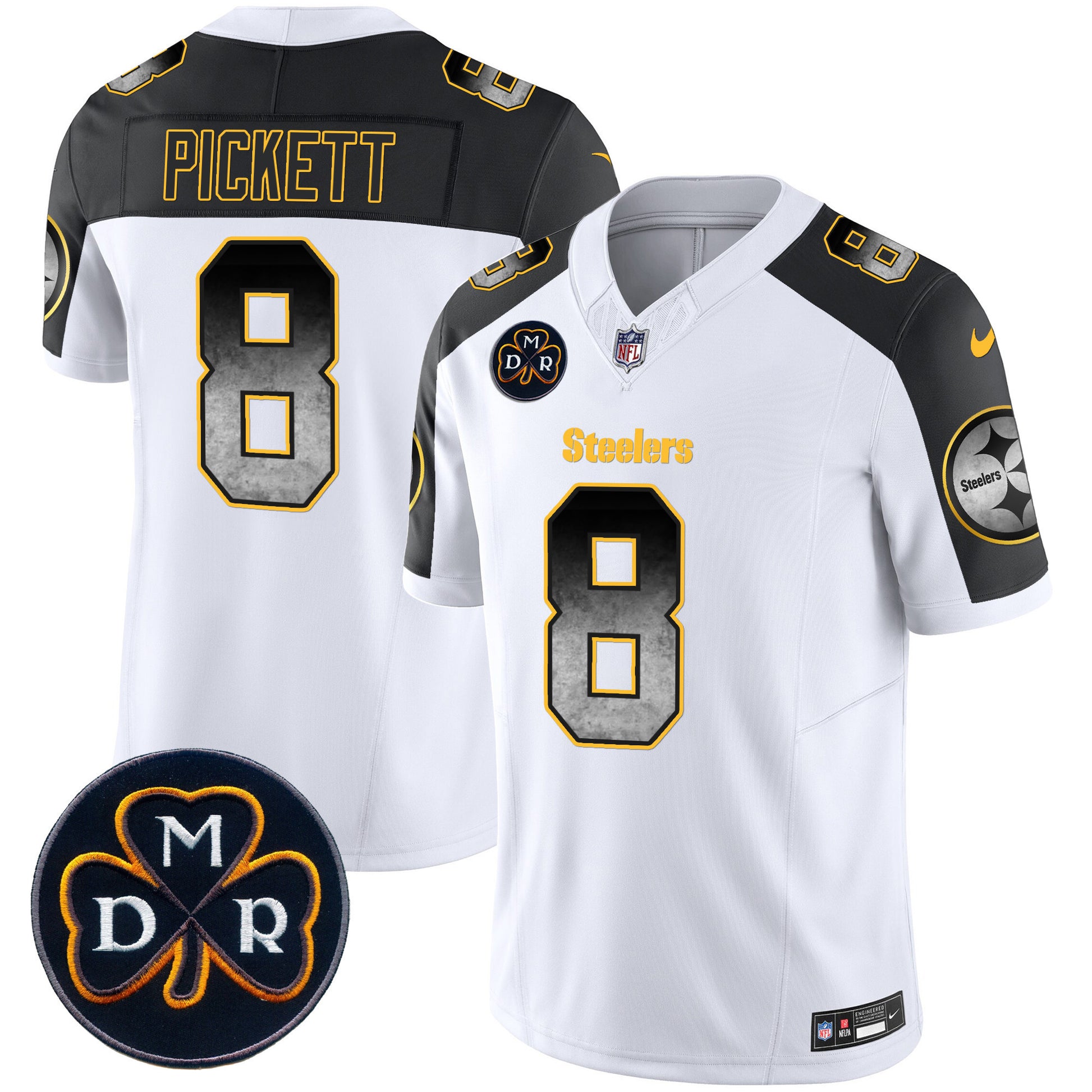 Men's Steelers DMR Patch Arch Smoke Vapor Limited Jersey - All Stitched