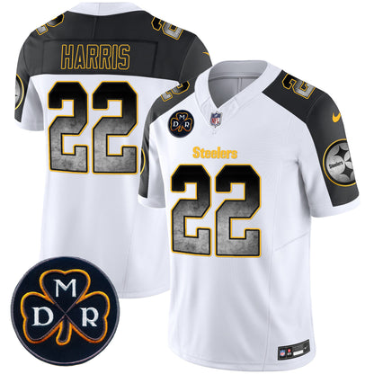 Men's Steelers DMR Patch Arch Smoke Vapor Limited Jersey - All Stitched