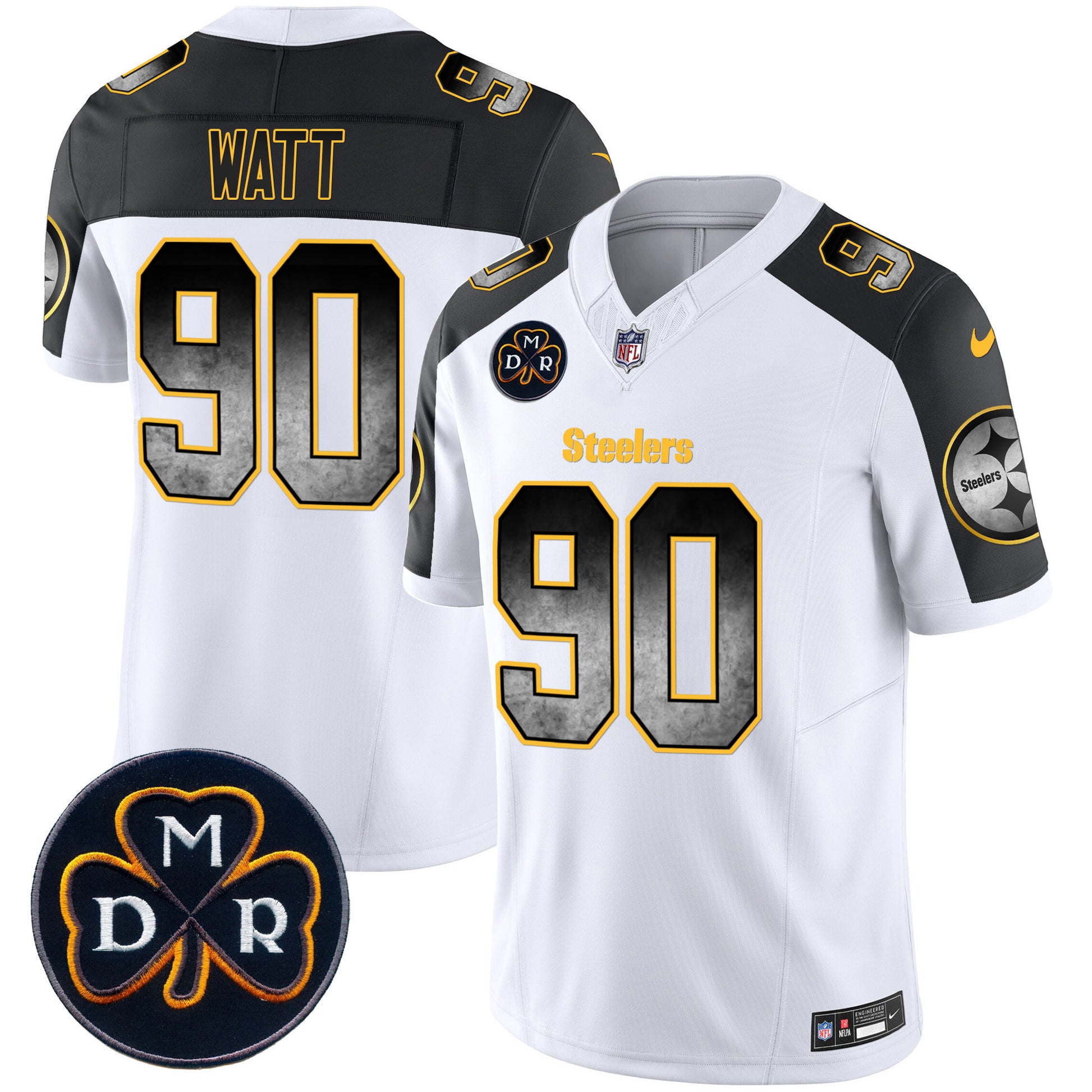 Men's Steelers DMR Patch Arch Smoke Vapor Limited Jersey - All Stitched
