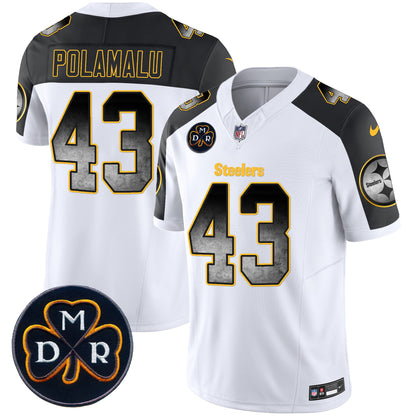 Men's Steelers DMR Patch Arch Smoke Vapor Limited Jersey - All Stitched