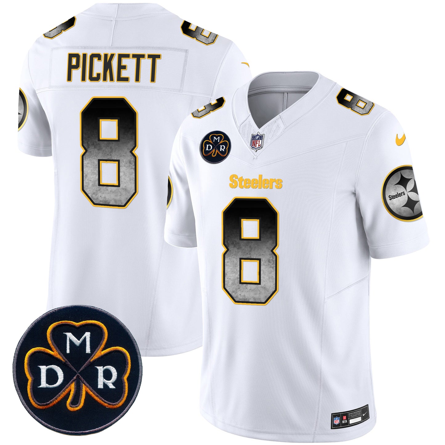 Men's Steelers DMR Patch Arch Smoke Vapor Limited Jersey - All Stitched
