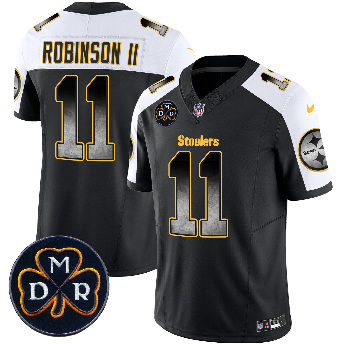 Men's Steelers DMR Patch Arch Smoke Vapor Limited Jersey - All Stitched