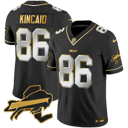 Men's Bills New York Patch Gold Vapor Limited Jersey - All Stitched