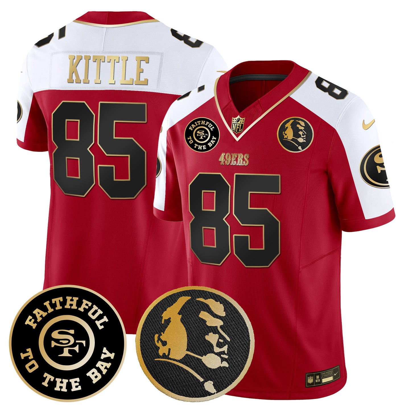 Men's 49ers Faithful & John Madden Patch Vapor Jersey - All Stitched