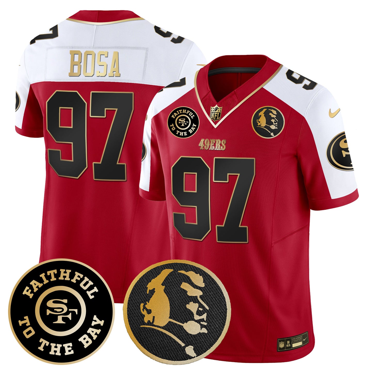 Men's 49ers Faithful & John Madden Patch Vapor Jersey - All Stitched